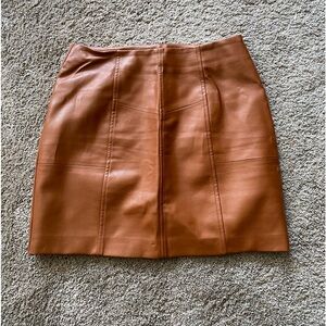 Missguided Faux Leather Mini Skirt brown